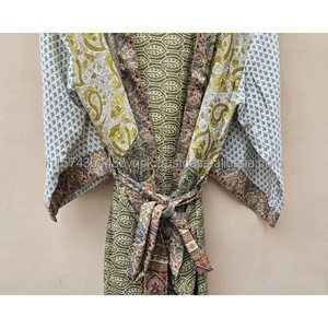 Robe Kimono 100% Soie Chic Bohème Vintage pour Femme, Légère et Confortable pour l'Été, avec Taille Élastique, Haute Qualité Thermique - Product Image 4