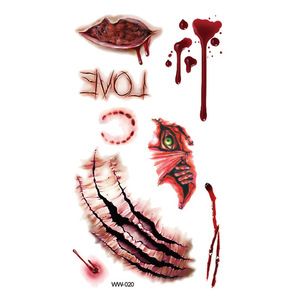 Pegatinas <span class=keywords><strong>de</strong></span> Tatuajes Falsos Realistas a Prueba <span class=keywords><strong>de</strong></span> Agua para Halloween: <span class=keywords><strong>Sangre</strong></span>, Puntadas, Cicatrices, Arañas, Calaveras, Manos, Rostros - Ideales para Fiestas <span class=keywords><strong>de</strong></span> Terror y Cosplay - Product Image 5