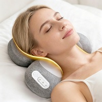 Appareil de relaxation pour le cou chauffant et rechargeable par USB, avec commande intelligente à 3 boutons, appui-tête réglable, oreiller de massage respirant avec minuterie