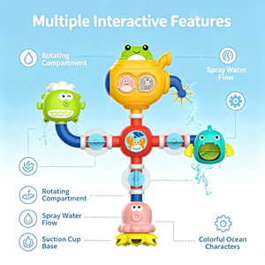 Jeu <span class=keywords><strong>de</strong></span> jouets <span class=keywords><strong>de</strong></span> <span class=keywords><strong>bain</strong></span> en plastique pour l'éveil des tout-petits, jeu aquatique pour bébés, <span class=keywords><strong>puzzle</strong></span> <span class=keywords><strong>de</strong></span> tuyauterie à assembler, <span class=keywords><strong>puzzle</strong></span> <span class=keywords><strong>de</strong></span> plomberie océanique pour la salle <span class=keywords><strong>de</strong></span> <span class=keywords><strong>bain</strong></span> - Product Image 2