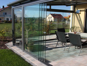 Portes coulissantes empilables en aluminium sur mesure à rupture de pont thermique, multi-rails, pour patio, <span class=keywords><strong>terrasse</strong></span>, véranda, RAL Anthracite Noir Blanc - Product Image 4
