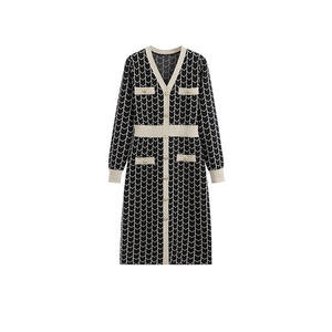 เดรสไหมพรมคอวีเล็กๆ ระบายอากาศได้ดี สไตล์วินเทจลำลอง <span class=keywords><strong>ล</strong></span>ายเรขาคณิตแบบฝรั่งเศส ทรงเอไ<span class=keywords><strong>ล</strong></span>น์ยาวค<span class=keywords><strong>ล</strong></span>ุมเท้า สำหรับฤดูใบไม้ร่วง-ฤดูหนาว ปี 2025 - Product Image 5