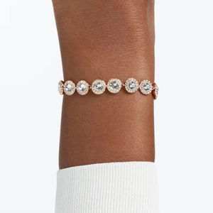 2025 Classic Sterling <b>Silver</b> Engagement Party Diamond Crystal <b>Earrings</b> Bracelet <b>Necklace</b> <b>Set</b> Women Gorgeous Gemstones Una - Product Image 2