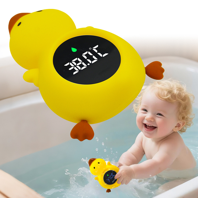 New Floating Bathtub Toys Rechargeable Digital Water Thermometer Silicone Safety Duck Digital Baby Thermometer for Bathroom
