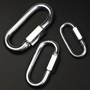 Outdoor Safety Screw <b>Locked</b> Iron Plated Portable Eco-Friendly Quick Link Oval <b>Thread</b> Carabiner for Chain Connector - Product Image 4