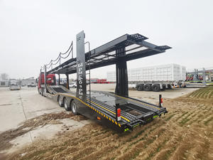 Diseño europeo 17 metros 2 ejes Tractor de dos pisos Semi-remolque de 8 coches Ejes de acero de calidad Aviones Tarmac Precio de fábrica Venta - Product Image 6