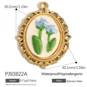 Colgante DIY de Acero Inoxidable, Serie Floral Pequeña, Accesorio de Joyería, Chapado en Oro de 18K, Colgante Impermeable para Collares - Product Image 2