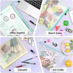 A4 Clear Mesh <b>File</b> Bag Waterproof Zipper Document Pouch Plastic Office School Subject Organizer Exam <b>Paper</b> Storage - Product Image 5