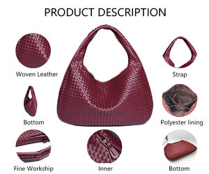 3149 all'ingrosso 2025 Designer <span class=keywords><strong>bordeaux</strong></span> <span class=keywords><strong>bordeaux</strong></span> intrecciata in pelle intrecciata borsetta con chiusura a Zip modello di <span class=keywords><strong>borsa</strong></span> a tracolla da <span class=keywords><strong>donna</strong></span> - Product Image 2