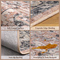 Tapis ChamXue, tapis de sol, tapis pliable, style persan vintage, tapis bohème rétro, tapis en fausse fourrure, faux cachemire, antidérapant, facile d'entretien