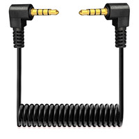 Câble audio AUX 3,5 mm mâle-mâle, câble enroulé de 1 m, câble stéréo rétractable, prise à angle droit