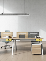 Table de bureau modulaire de coworking en espace ouvert moderne, poste de travail, mobilier de bureau, 4, 6, 8 places, personnel, poste de travail de bureau