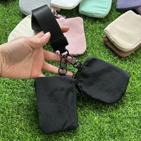 Dompet Mini 2 in 1 dengan Ritsleting di Sekitar Pergelangan Tangan, Tas Kantong Ganda, Gantungan Kunci Portabel, Kantong Koin, Tempat Kartu, Dompet