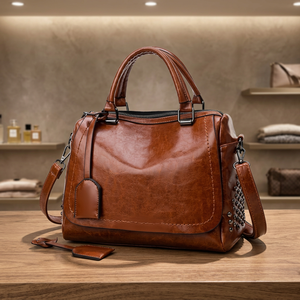 BS International Custom Branded 100% Genuine Calf Cow Leather <b>Womens</b> Clutch Handbags Zipper Closure Durable Waterproof - Product Image 3