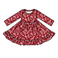 Vente en gros 2026 Nouveaux articles Conception personnalisée Robes pour filles à manches longues en tissu doux populaires du printemps