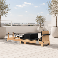Reformer de Pilates en bois de chêne pliable rapidement avec roues, certifié CE, équipement d'exercice facile à ranger pour la maison et la salle de sport