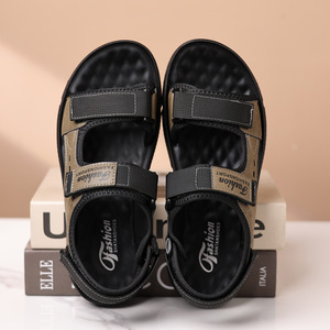 Fashion Sport Men's Flat <b>Sandals</b> Black Velcro Closure Youth Casual Beach Wear - Product Image 2