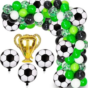 Kit <span class=keywords><strong>de</strong></span> Arco <span class=keywords><strong>de</strong></span> <span class=keywords><strong>Globos</strong></span> <span class=keywords><strong>de</strong></span> Fútbol, <span class=keywords><strong>Globos</strong></span> con Estampado <span class=keywords><strong>de</strong></span> Fútbol Blanco y Negro, Kit <span class=keywords><strong>de</strong></span> Arco <span class=keywords><strong>de</strong></span> <span class=keywords><strong>Globos</strong></span> con Globo <span class=keywords><strong>de</strong></span> Fútbol Metalizado para Fanáticos del Deporte - Product Image 1
