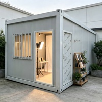 Maison conteneur modulaire préfabriquée portable à énergie solaire pour bureau, atelier, bâtiment commercial - Construction en acier démontable