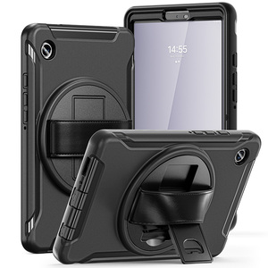 Rugged TPU Bumper Bìa Trường Hợp Đối Với Samsung Galaxy Tab A9 <span class=keywords><strong>8</strong></span>.7 Inch SM-X110 SM-X115 Với Tay Dây Đeo Xoay Đứng - Product Image 1