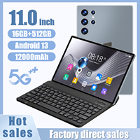 Tablet S23U Económica de 11 Pulgadas con Pantalla Completa, Snapdragon 8, 16GB, 1TB, Cámara de 108MP, 8000mAh, 4G, 5G, Logotipo OEM Personalizado, Teclado, Venta al Por Mayor en África