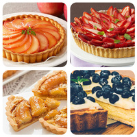 Moule à tarte de 4 pouces à 12.5 pouces avec fond amovible, moule à quiche à cannelures en acier au carbone antiadhésif