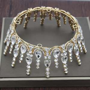 2020新しいクリスタルヴィンテージロイヤルクイーンキングティアラとクラウン男性/女性ページェントウエディングDiademヘアオーナメントウェディングヘアジュエリー - Product Image 5