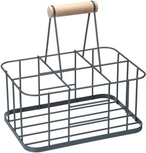 Portador de botellas de vino y cerveza de leche de cocina, portabotellas de puerta de alambre con mango de madera, caja de leche de <span class=keywords><strong>Metal</strong></span>, estilo de diseño Au barato - Product Image 1