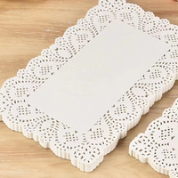 Napperons en papier blancs ronds décoratifs en dentelle, vente en gros