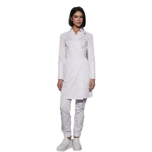 Bata de laboratorio de tela tejida blanca personalizada para adultos para uniformes de restaurante y bar - Product Image 2