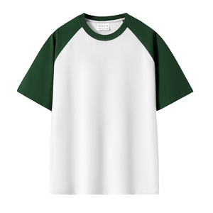 เสื้อยืดแร็กแลนทรงโอเวอร์ไซส์สำหรับผู้ชาย พิมพ์โลโก้ตามสั่ง OEM ผ้าถักหนา 280 กรัม 32S เส้นด้ายคู่ ป้องกันการยับ สีบล็อก ชุดยูนิฟอร์มทีม - Product Image 1