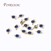 6 couleurs laiton plaqué or 18 carats et zircon 2 trous ronds connecter pendentifs à breloques pour bricolage boucle d'oreille accessoires de fabrication de bijoux
