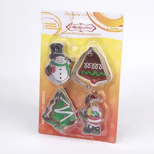 Cookies In Với Cookies Khuôn Thép Không Gỉ 4 Bộ Claus Cây Giáng Sinh Người Tuyết Chuông Nướng Đồ Dùng Nhà Bếp