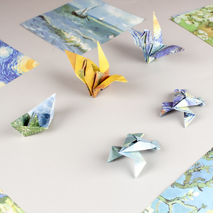 Carta Colorata Quadrata Grande per Origami Stile Dipinto a Olio <span class=keywords><strong>Notte</strong></span> <span class=keywords><strong>Stellata</strong></span> <span class=keywords><strong>di</strong></span> <span class=keywords><strong>Van</strong></span> <span class=keywords><strong>Gogh</strong></span>, Stampata su Due Lati, 15cm, Personalizzabile, per Artigianato Fai-<span class=keywords><strong>da</strong></span>-Te - Product Image 1