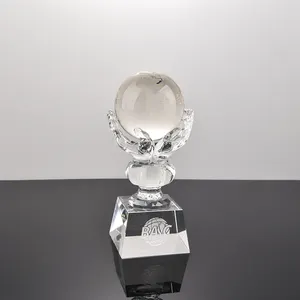2024 Groothandel Op Maat Gemaakte Kristallen Trofee Award Glas, Aarde Kristal Glas Award Trofee
