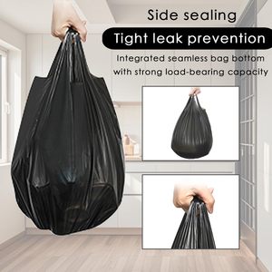 Bolsas de Basura Pequeñas Tipo Chaleco de LDPE Resistentes Huamaohengchun para Oficina, Cocina, Dormitorio, 60 Unidades, Blancas - Product Image 2