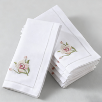 Personnalisé Nouvel An Noël Soeur Cadeau Noël Broderie Serviette Coton Lin Tissu Réutilisable Table Dîner Tissu Serviettes Décor