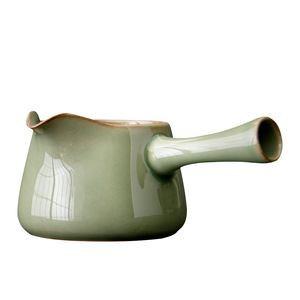 Juego de Té de Cerámica Retro Celadon con Asa Lateral, Esmalte Verde Bambú, Porcelana Dehua, para Té Kung Fu y Té de la Tarde - Product Image 5
