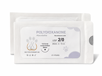 Nouvelle Suture Stérile en Acide Polyglycolique Sprout EO XY-POX05, Fil Absorbable Tressé 75cm USP 7-0 pour Chirurgie Vétérinaire Animale