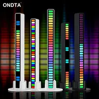 Voice-Activated Rechargeable RGB Music Level LED Atmosphere Light Pickup Lamp Rhythm Light with 32 Light Beads