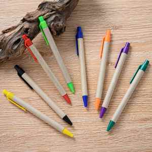 Wholesale Press Plastic Paper Tube Ballpoint <b>Pen</b> With Advertising Print Logo for Student Stationery - Product Image 6