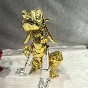 Klassieke hars ambachten cartoon hond beeldje verguld hond bureau decoratie Thanksgiving Kerstcadeaus interieur decoratie accessoires - Product Image 5