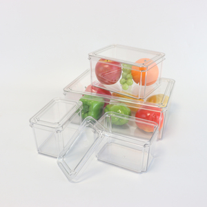 Home Kitchen Transparent Plastic Stacking Fruits and Vegetable Storage Box Bins Container Food Organizer Fridge