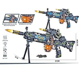 Pistolet <span class=keywords><strong>jouet</strong></span> électrique de 61cm, pistolet à lumière vibrante, <span class=keywords><strong>jouet</strong></span> à balle rotative à 360 degrés avec son; Baril rétractable Soldat <span class=keywords><strong>Action</strong></span> Moving - Product Image 4