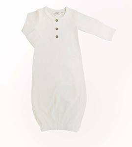 Oganic Cotton <strong>Newborn</strong> Baby Girl Boy Sleeping <strong>Dressing</strong> <strong>Gown</strong> with Hat - Product Image 3