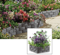 Productos de jardín Valla de jardín de plástico Borde de borde de césped decorativo Juego de 4 efectos de ladrillo