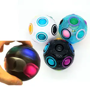 12 trous Puzzle Rotation Fidget Magic Rainbow Ball Fidget Cube jouet, boule de Stress Spinning bulle de soulagement jouet Fidget Spinner