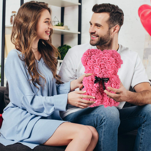Orsacchiotto di Rose Personalizzato, Fiori Artificiali, <span class=keywords><strong>Regalo</strong></span> per Anniversario, <span class=keywords><strong>Natale</strong></span>, San Valentino, Decorazione per Matrimonio - Product Image 2