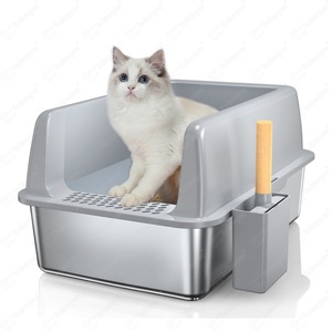 กระบะทรายแมว OEM ODM ดีไซน์ล็อคแข็งแรง แผ่นรองกันลื่น วัสดุสแตนเลส - Product Image 1