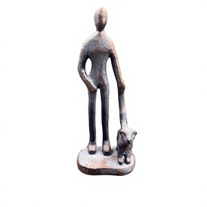 Escultura Decorativa de Hombre de Bronce con Perro, Decoración de Mesa de Salón, Obra de Arte, Estilo Vintage, Artículos de Regalo, Artesanía para el Hogar - Product Image 1